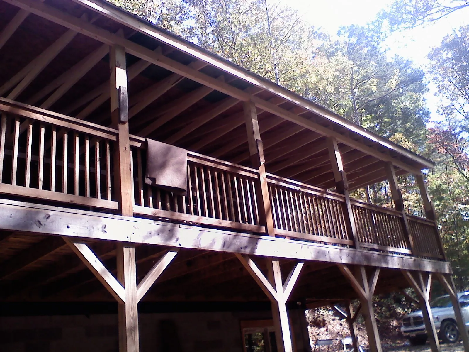Timber framing under a new elevated porch and deck — Roof Leak Repair in Austinville by Roofing Brothers